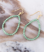Green Aventurine Loop Drop Earrings - Barse Jewelry