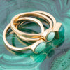 Green Onyx and Variscite Trio Stack Bronze Rings - Barse Jewelry