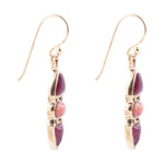 Hit a Triple Bordeaux Quartz Earring - Barse Jewelry