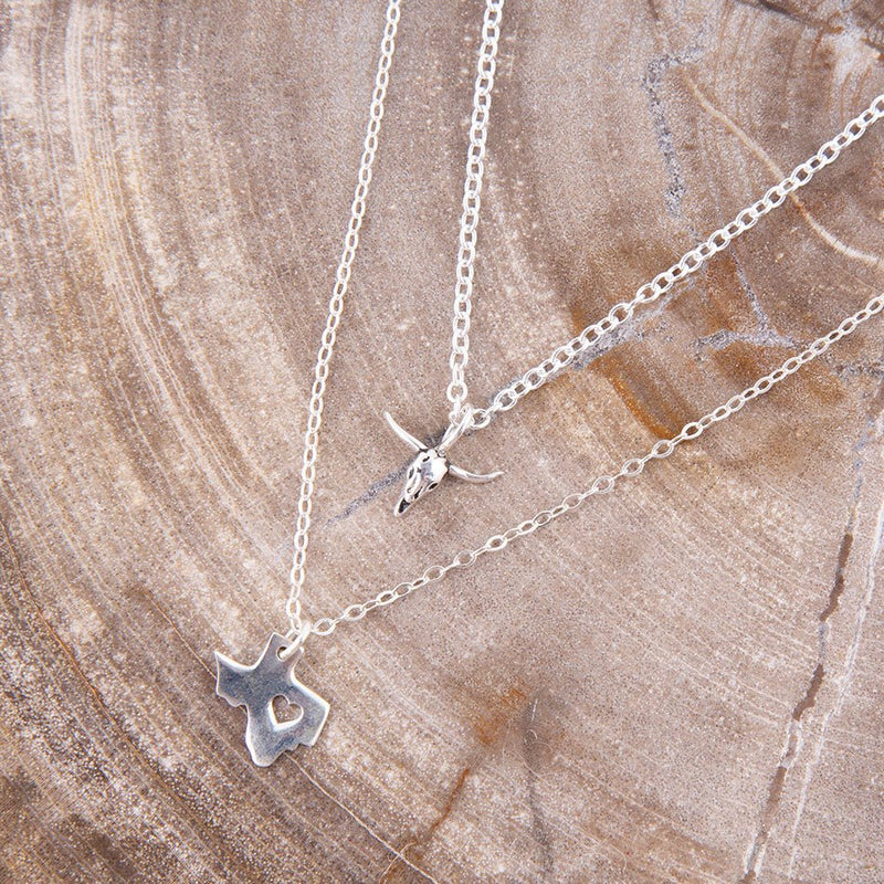 I Love Texas Silver Necklace - Barse Jewelry