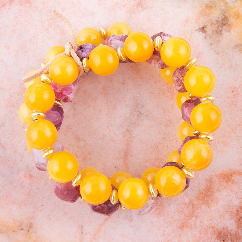 Iris Lilac Jade Bracelet Set - Barse Jewelry