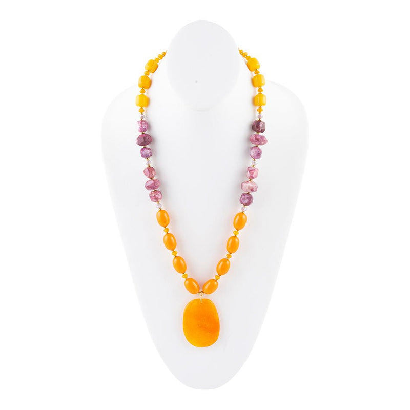 Iris Orange Agate Statement Necklace - Barse Jewelry