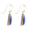 Lapis and Bronze Roped Teardrop Earrings - Barse Jewelry