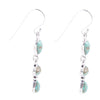 Linear Triple Stone Turquoise and Sterling Silver Earrings - Barse Jewelry