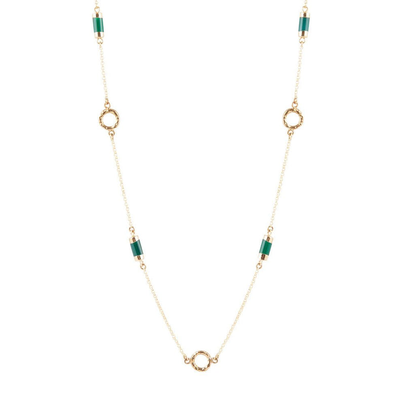 Long Delicate Chrysocolla and Bronze Necklace - Barse Jewelry