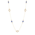 Long Delicate Lapis and Bronze Necklace - Barse Jewelry