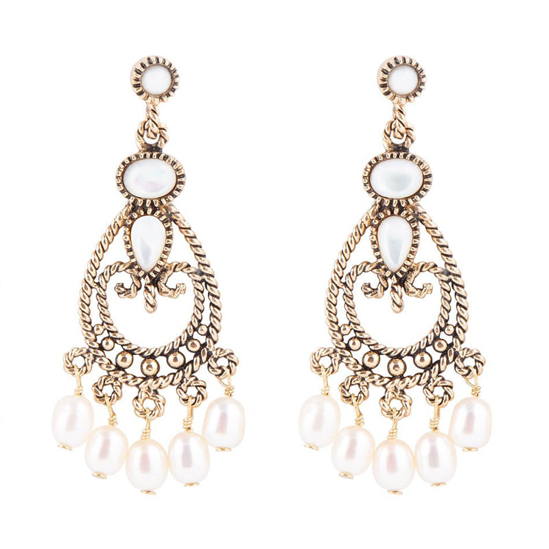 Mother of Pearl Chandelier Earrings - Barse Jewelry