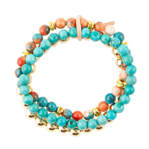 Aquamarine Coral Bead cheapest Set