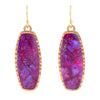 Odyssey Long Purple Turquoise and Bronze Statement Earrings - Barse Jewelry