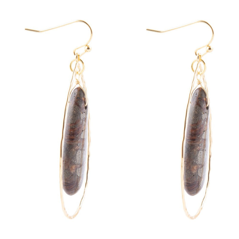 Onyx Matrix Teardrop Statement Earring - Barse Jewelry