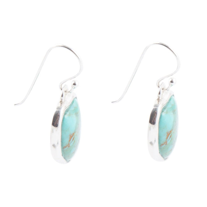 Organic Turquoise and Sterling Silver Drop Earrings - Barse Jewelry