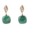 Ornate Green Aventurine and Bronze Earrings - Barse Jewelry