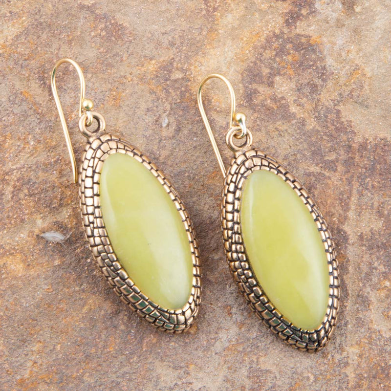 Palios Green Jade Drop Earrings - Barse Jewelry