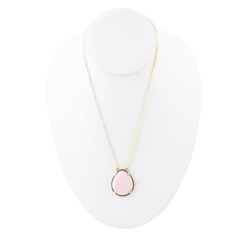 Pink Opal Teardrop Necklace - Barse Jewelry