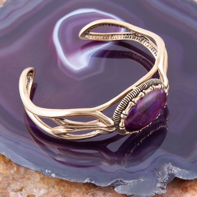 Purple Turquoise and Bronze Cuff Bracelet - Barse Jewelry