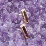 Short Linear Amethyst and Bronze Stud - Barse Jewelry