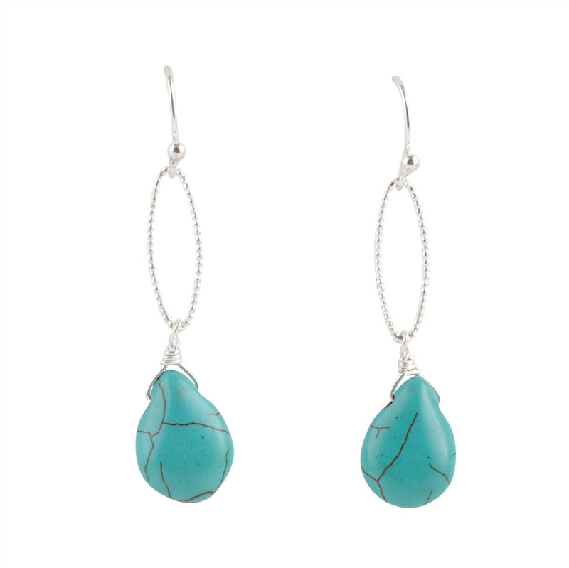 Sky Fall Earrings-Turquoise Magnesite – Barse Jewelry