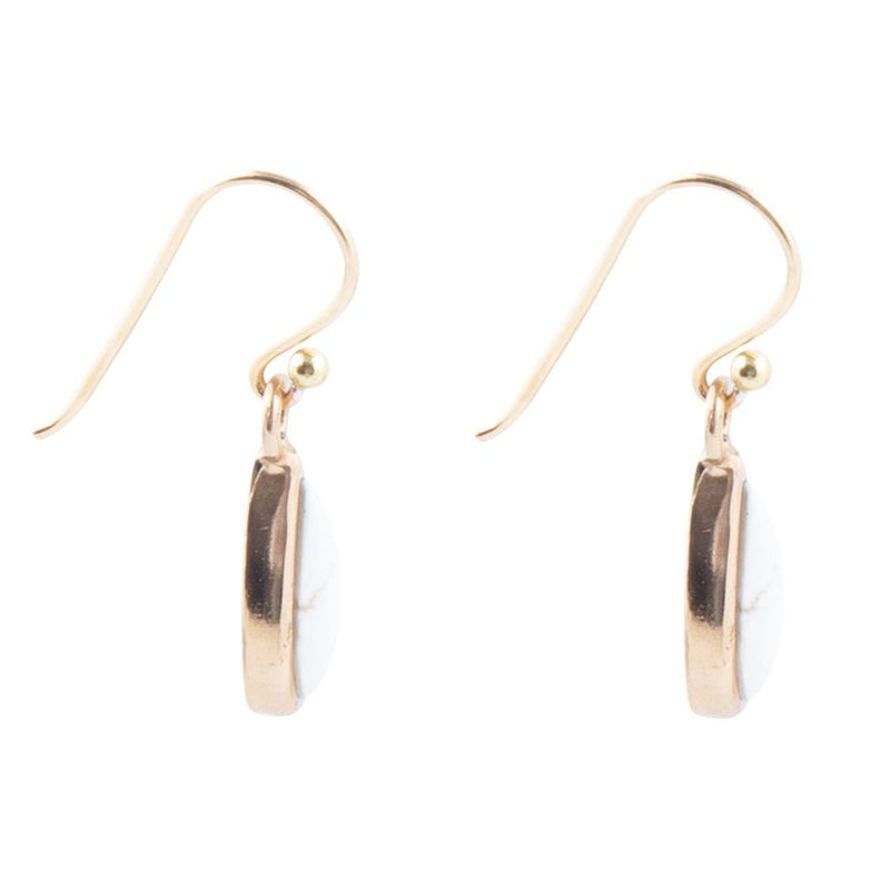 Smooth Teardrop White Jasper Earring - Barse Jewelry