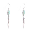 Sterling Silver and Turquoise Shield Drop Earrings - Barse Jewelry