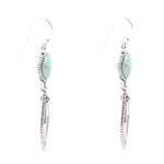 Sterling Silver and Turquoise Shield Drop Earrings - Barse Jewelry