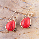 The Perfect Drop Red Howlite Earrings - Barse Jewelry