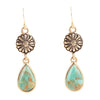 Turquoise Floral Drop Earrings - Barse Jewelry