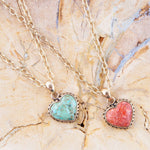 Turquoise Heart Pendant and Bronze Necklace - Barse Jewelry