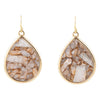 White Calcite and Metal Matrix Earrings - Barse Jewelry