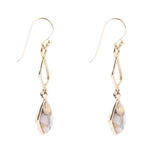 White Calcite Matrix and Bronze Drop Earrings - Barse Jewelry