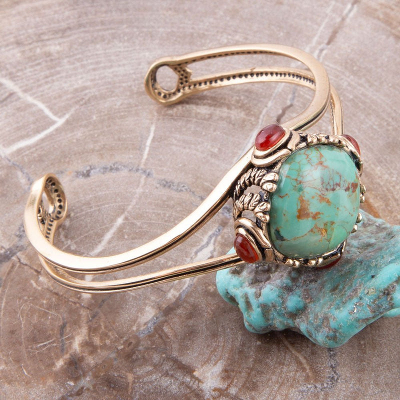 Wilder Turquoise Carnelian and Bronze Cuff Bracelet - Barse Jewelry